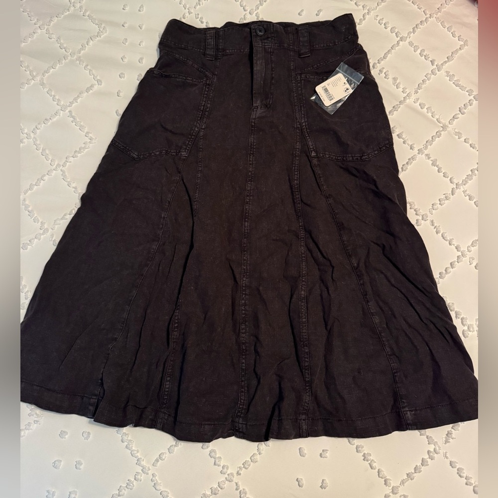 NWT free people black long skirt